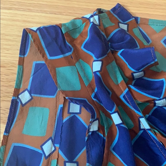 Tracy Reese Silk wrap dress 💙💚Geo print - Picture 13 of 16